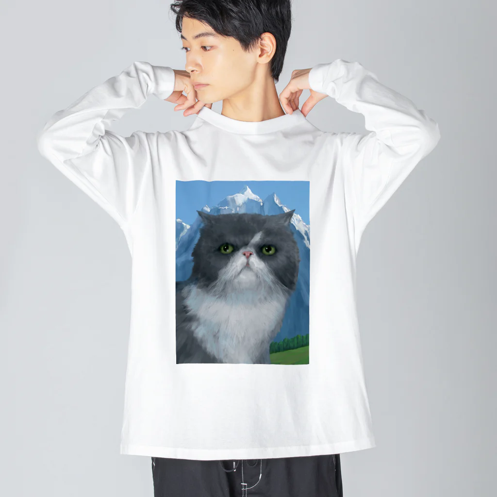 ホテルニューにしおのアルプスの猫とんぺいた ビッグシルエットロングスリーブTシャツ