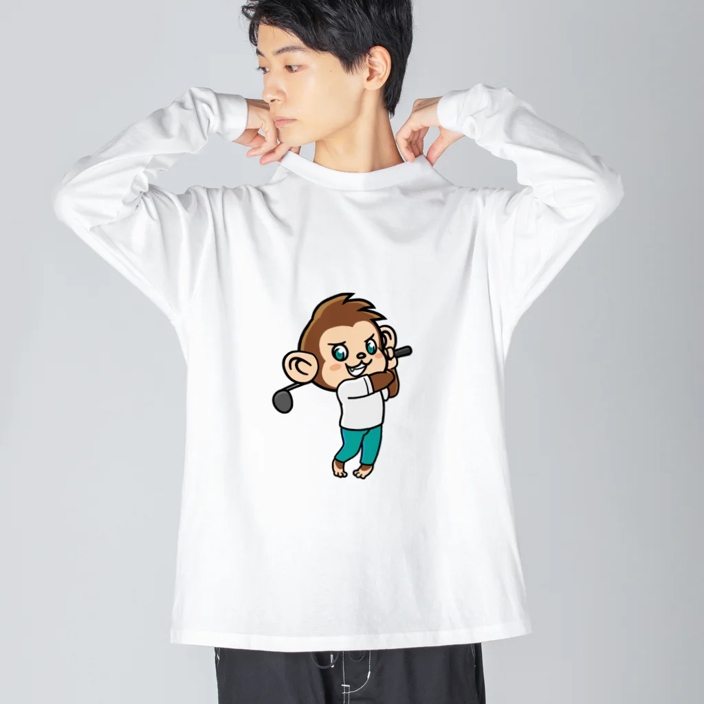 300YのMonkey golfer のもんごる君 Big Long Sleeve T-Shirt