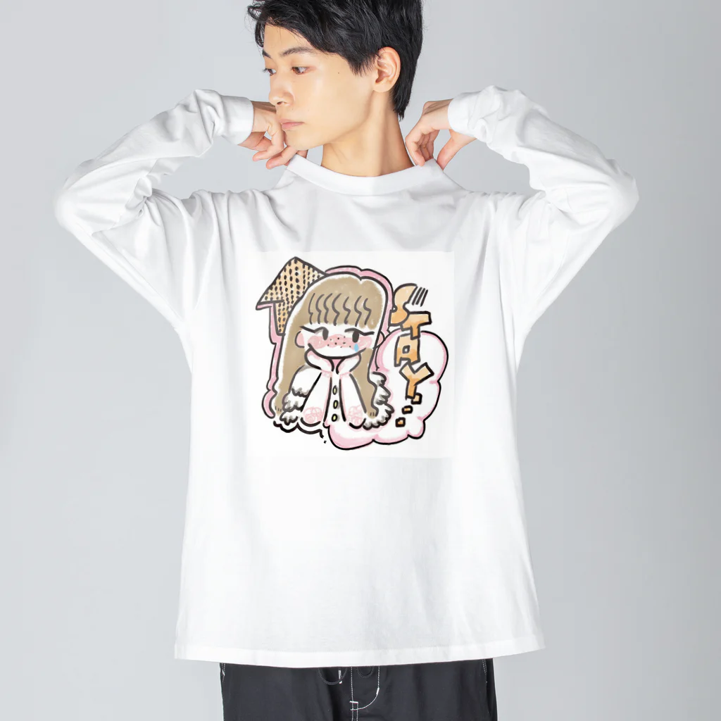 〰️➰わにゃ屋さん➰〰️のSTAY HOME GIRL Big Long Sleeve T-Shirt