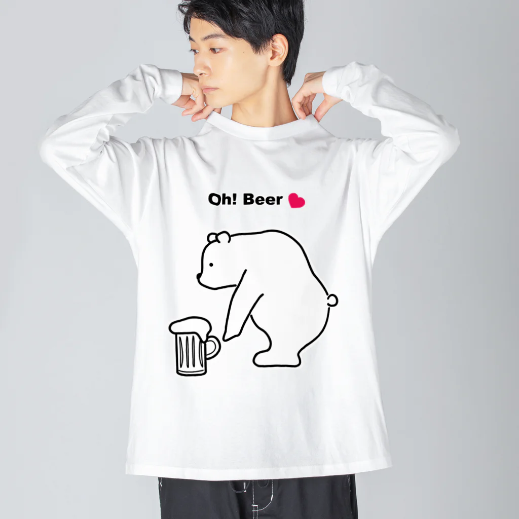 Atelier CのBeerを拾ったBear ビッグシルエットロングスリーブTシャツ