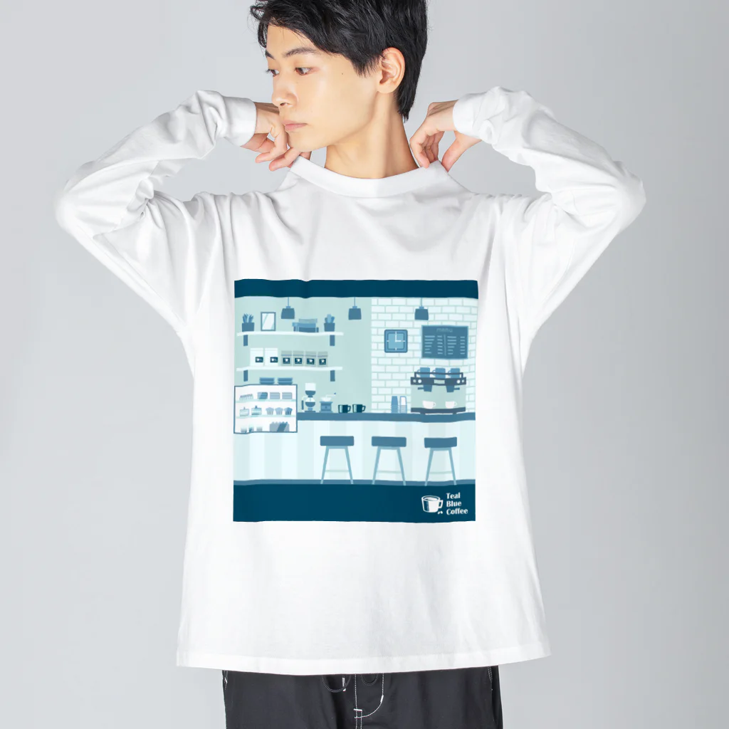 Teal Blue Coffeeの香るコーヒー ビッグシルエットロングスリーブTシャツ