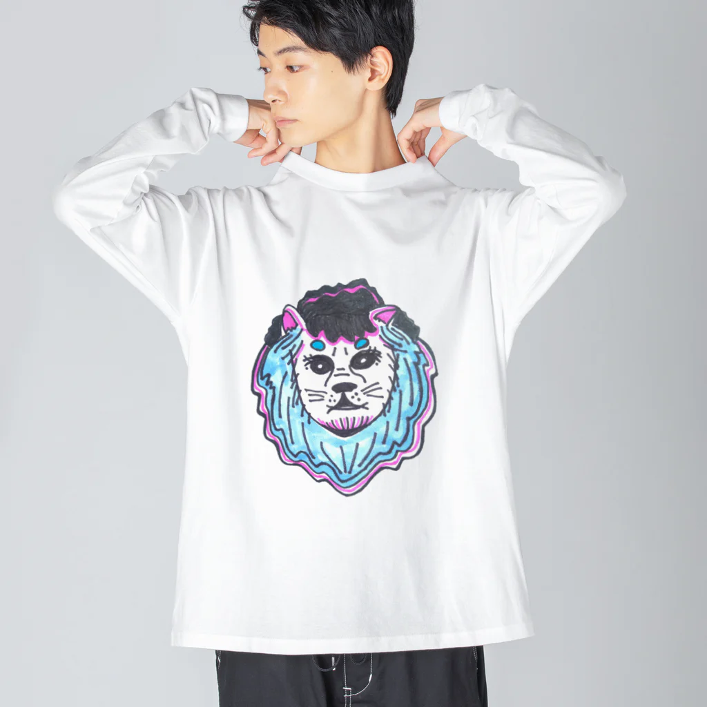 Heart PeaのLion Blue ライオンブルー ビッグシルエットロングスリーブTシャツ