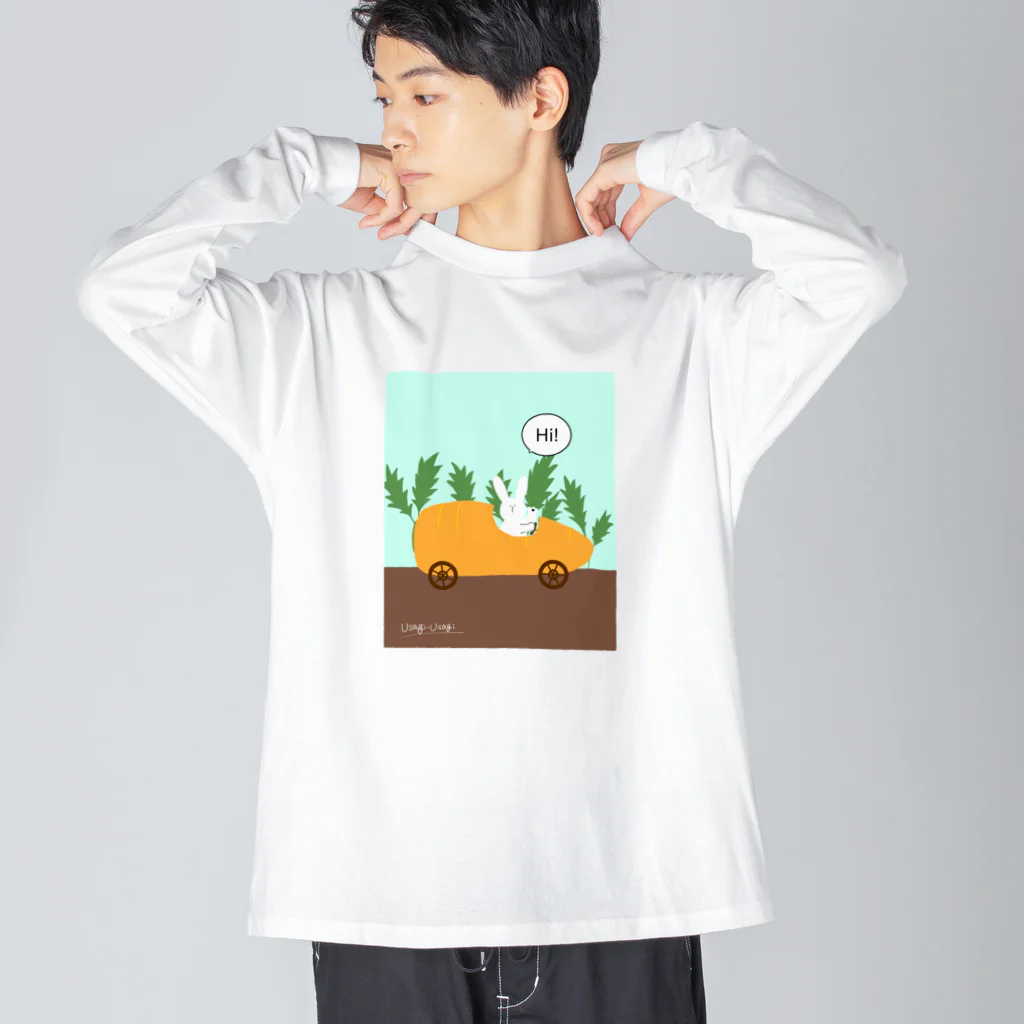 usagi-usagiのにんじんカー ビッグシルエットロングスリーブTシャツ