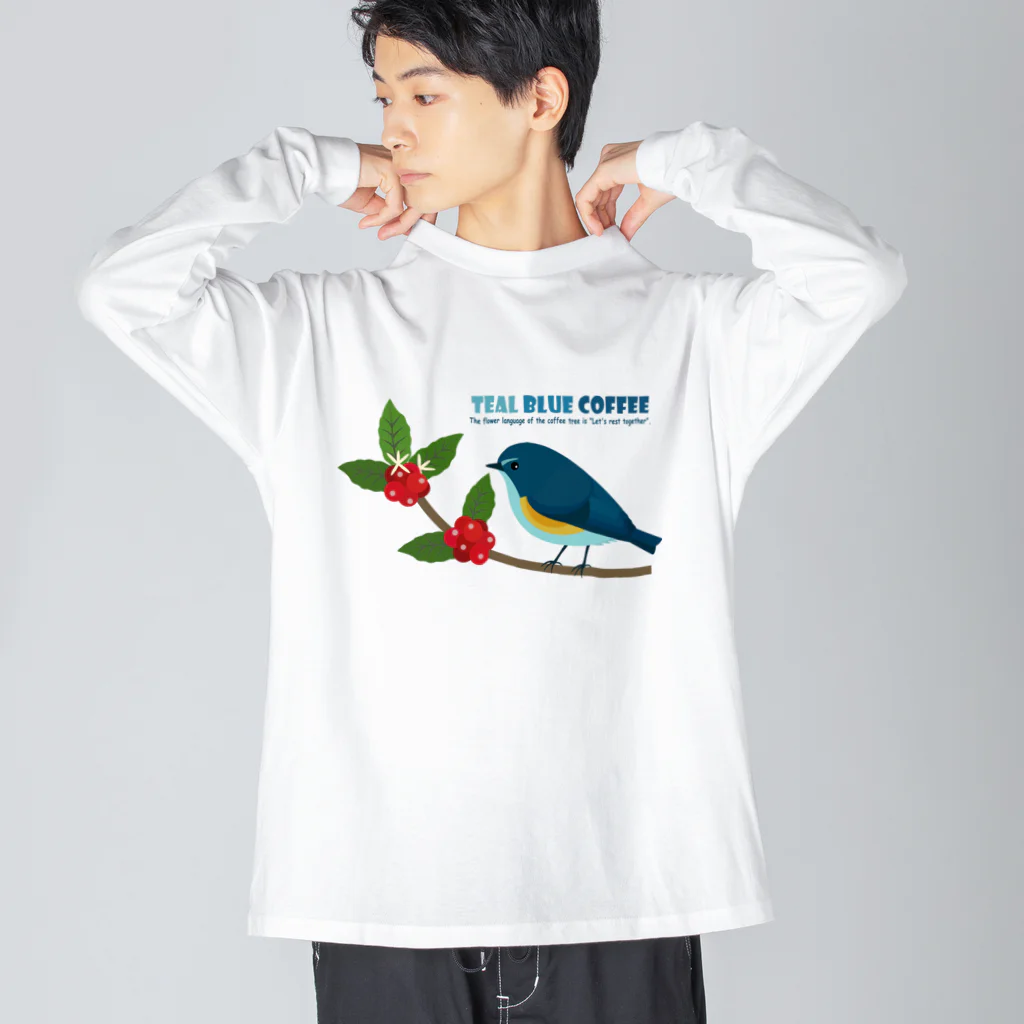 Teal Blue CoffeeのTeal Blue Bird ビッグシルエットロングスリーブTシャツ