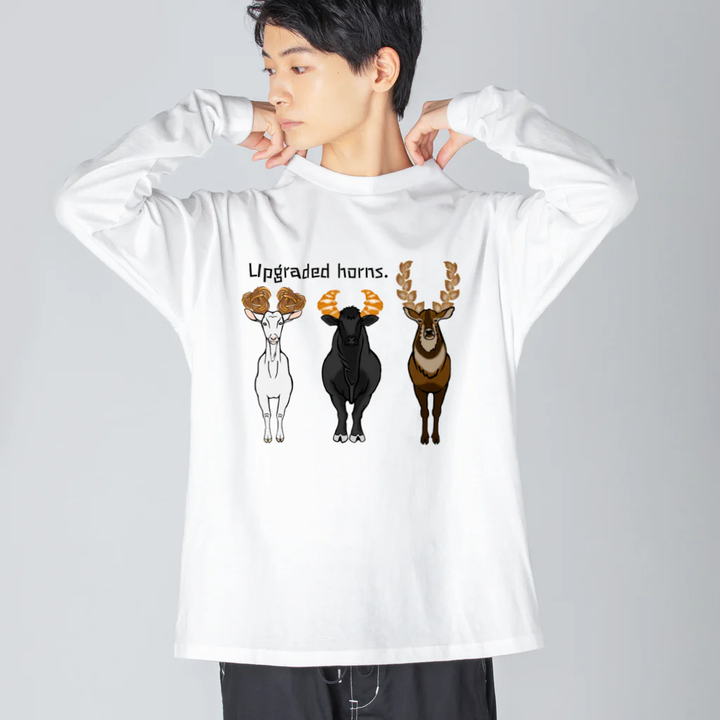 mayon's animal shopのUpgraded horns. つのパン ビッグシルエットロングスリーブTシャツ