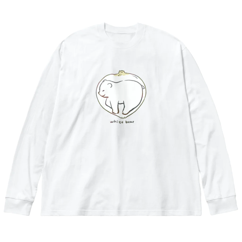 pino marche スズリ店のホワイトベアー Big Long Sleeve T-Shirt