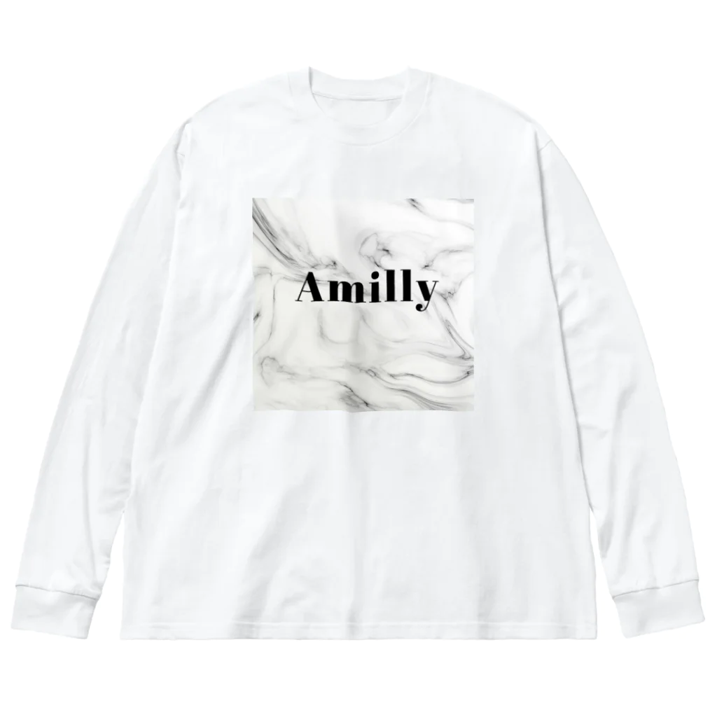 Amillyの大理石柄Amiriロゴ ビッグシルエットロングスリーブTシャツ