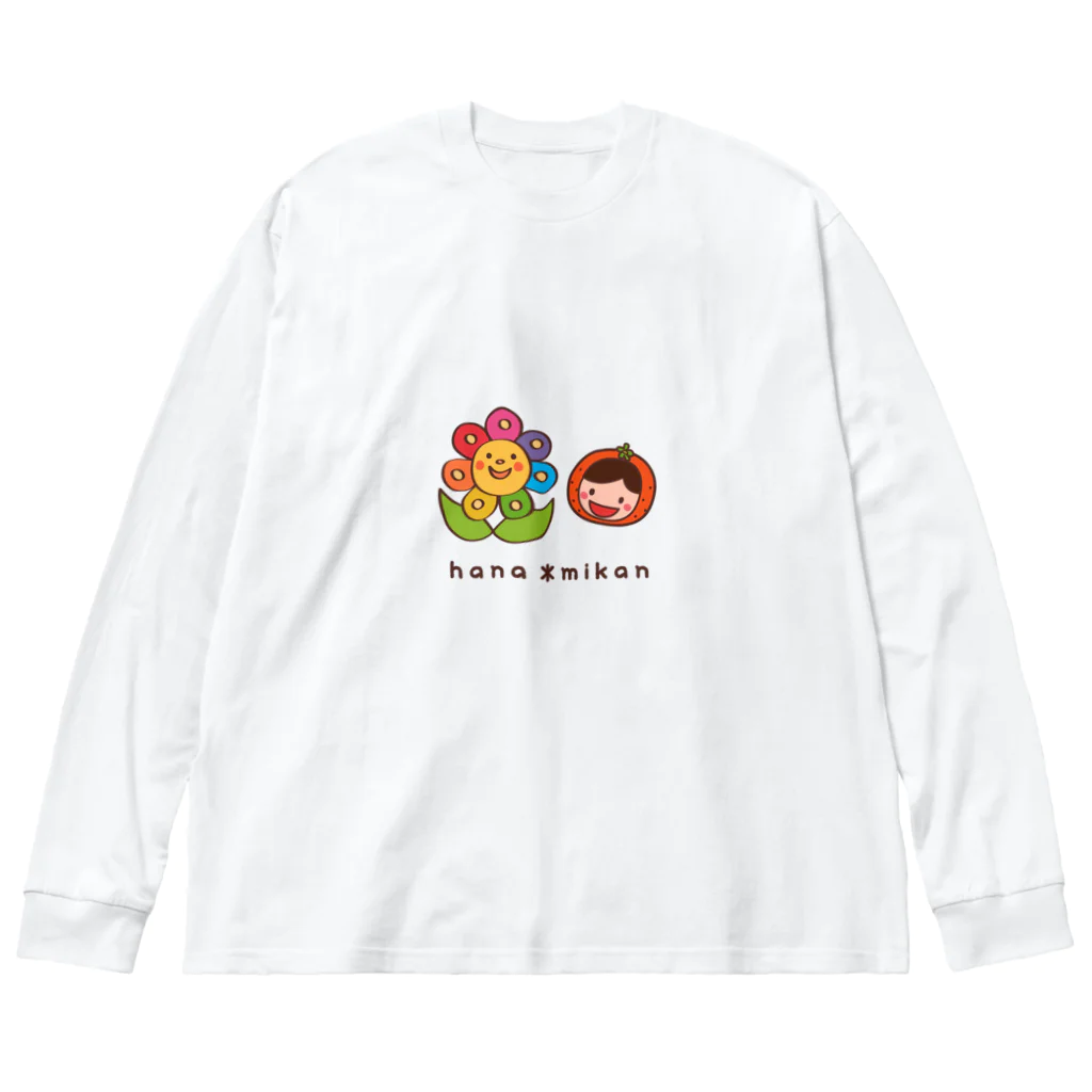 hanamikanのはなちゃん＆みかんちゃん 루즈핏 롱 슬리브 티셔츠