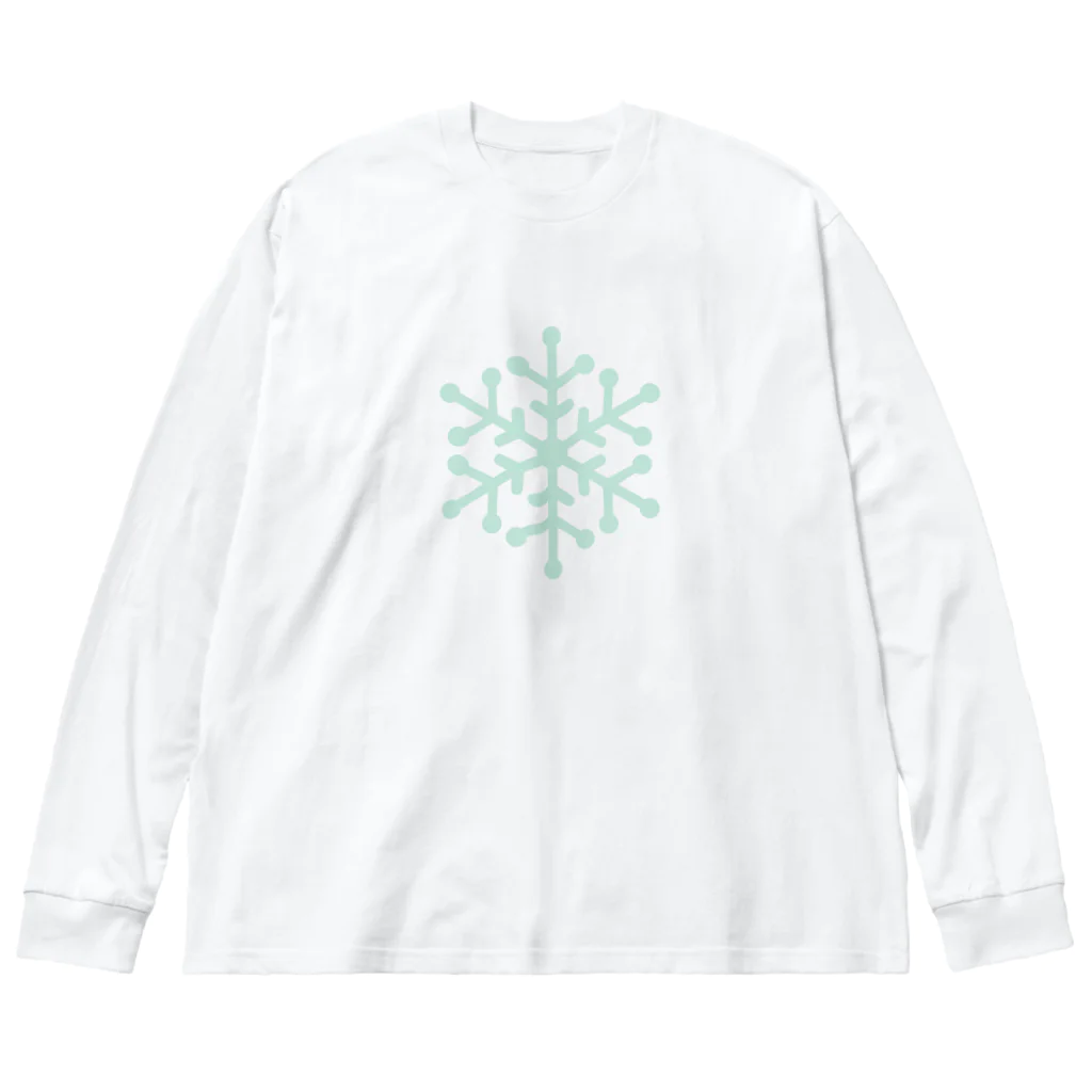 Wonder Bird Forestの雪の結晶 ビッグシルエットロングスリーブTシャツ