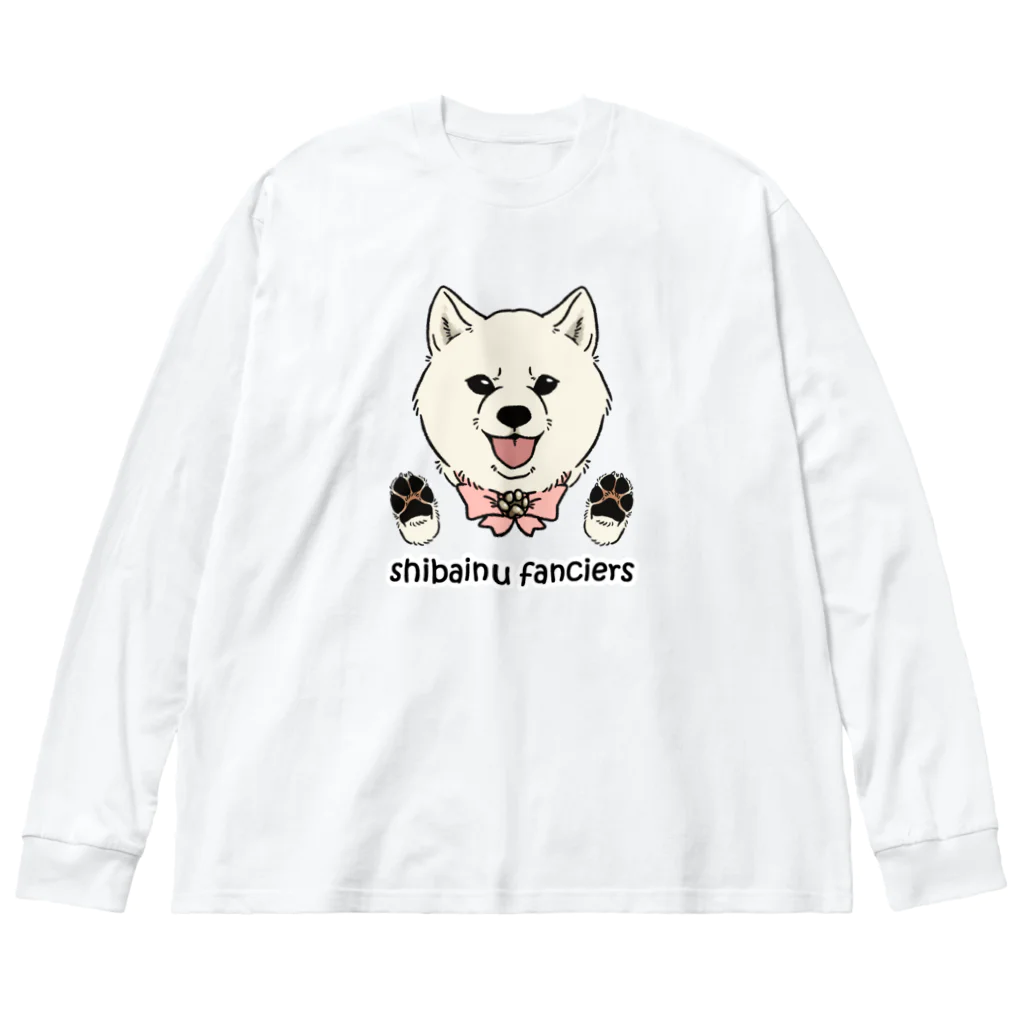 豆つぶのshiba-inu fanciers(白柴) ビッグシルエットロングスリーブTシャツ