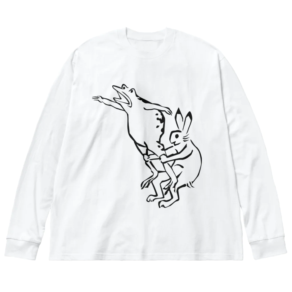 HOUSOの鳥獣戯画現代版　組体操 ビッグシルエットロングスリーブTシャツ