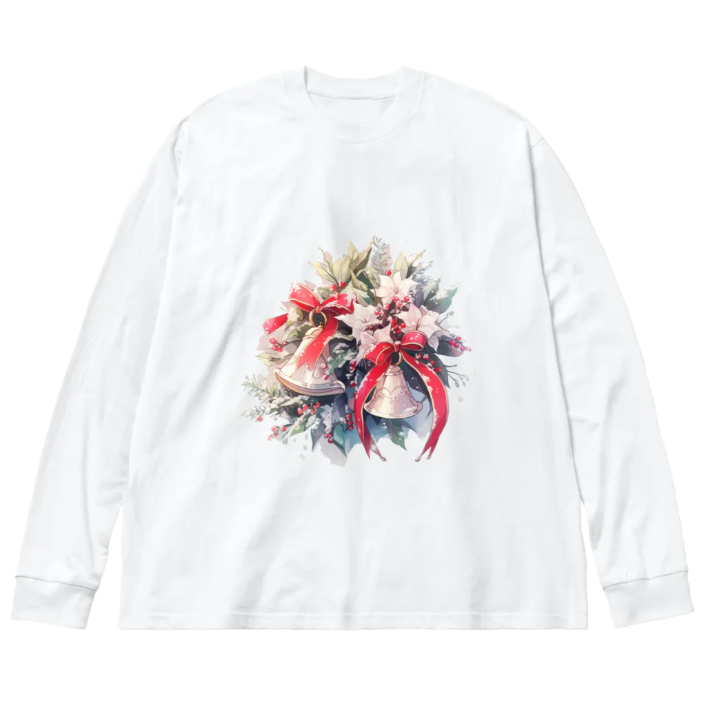 Stellaの水彩画タッチの幸せな音色を奏でるクリスマスベル Big Long Sleeve T-Shirt