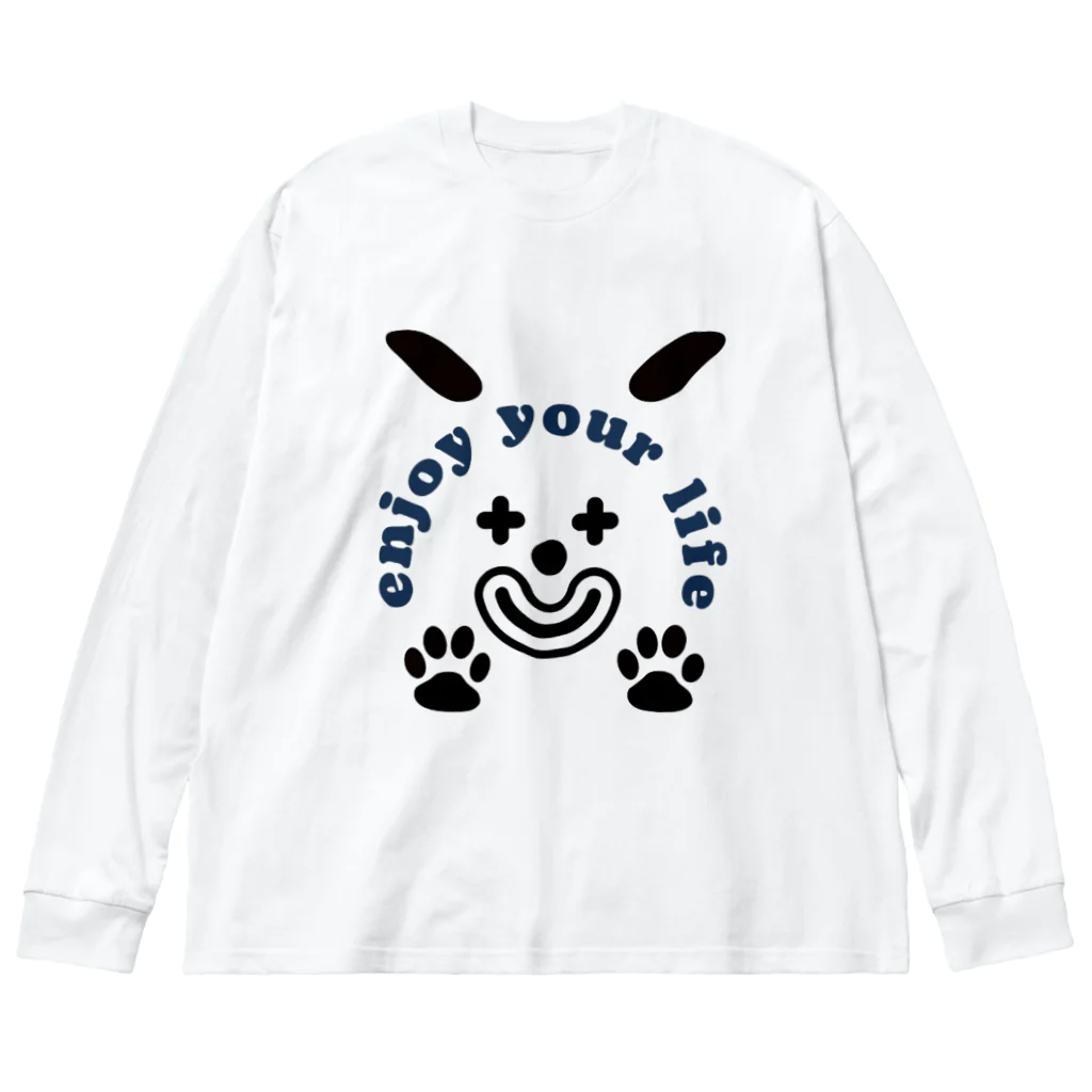 びみょかわアニマルのピエロ犬 ビッグシルエットロングスリーブTシャツ