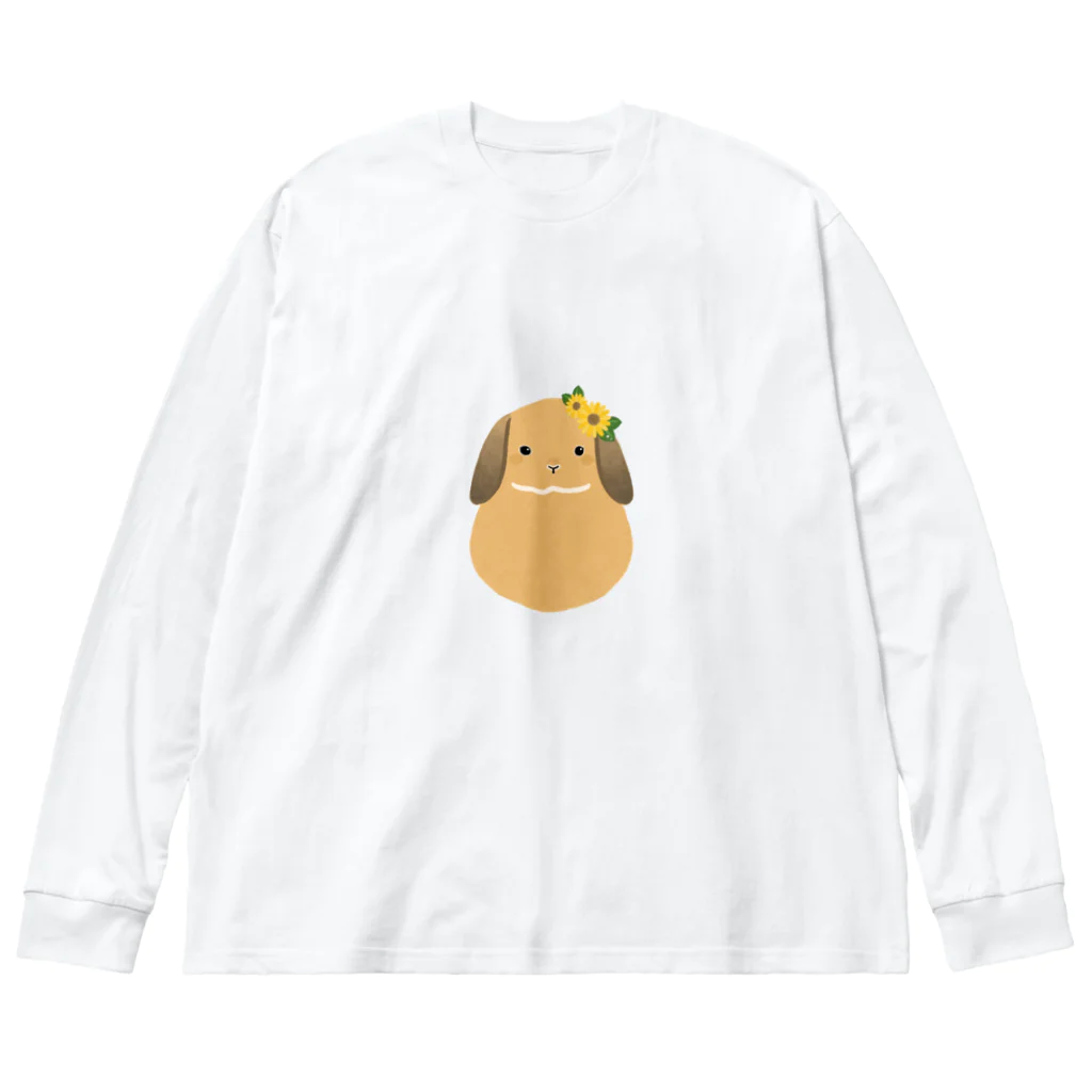 ころちゃんのおうち🐰🏠うさぎグッズのうさぎのぷぅちゃん ビッグシルエットロングスリーブTシャツ