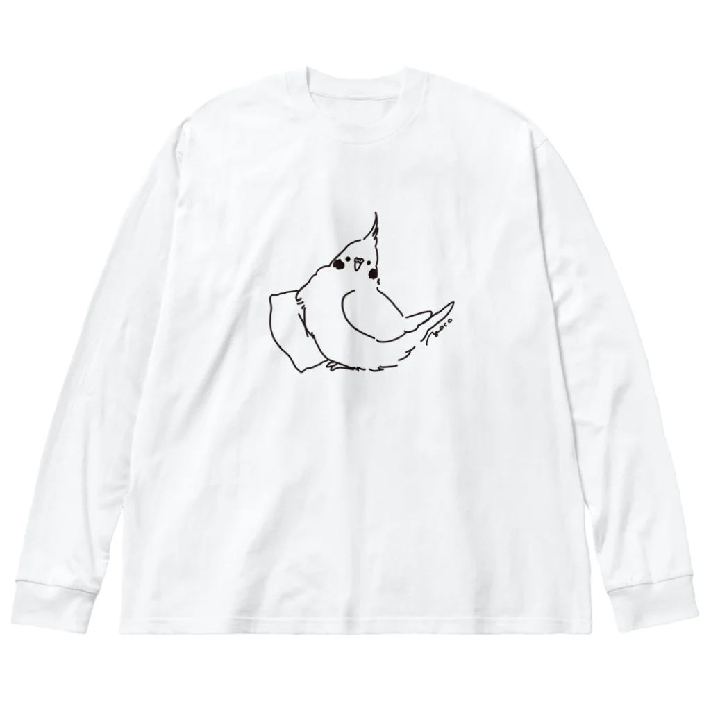 オグチヨーコのクッションとオカメちゃん ビッグシルエットロングスリーブTシャツ