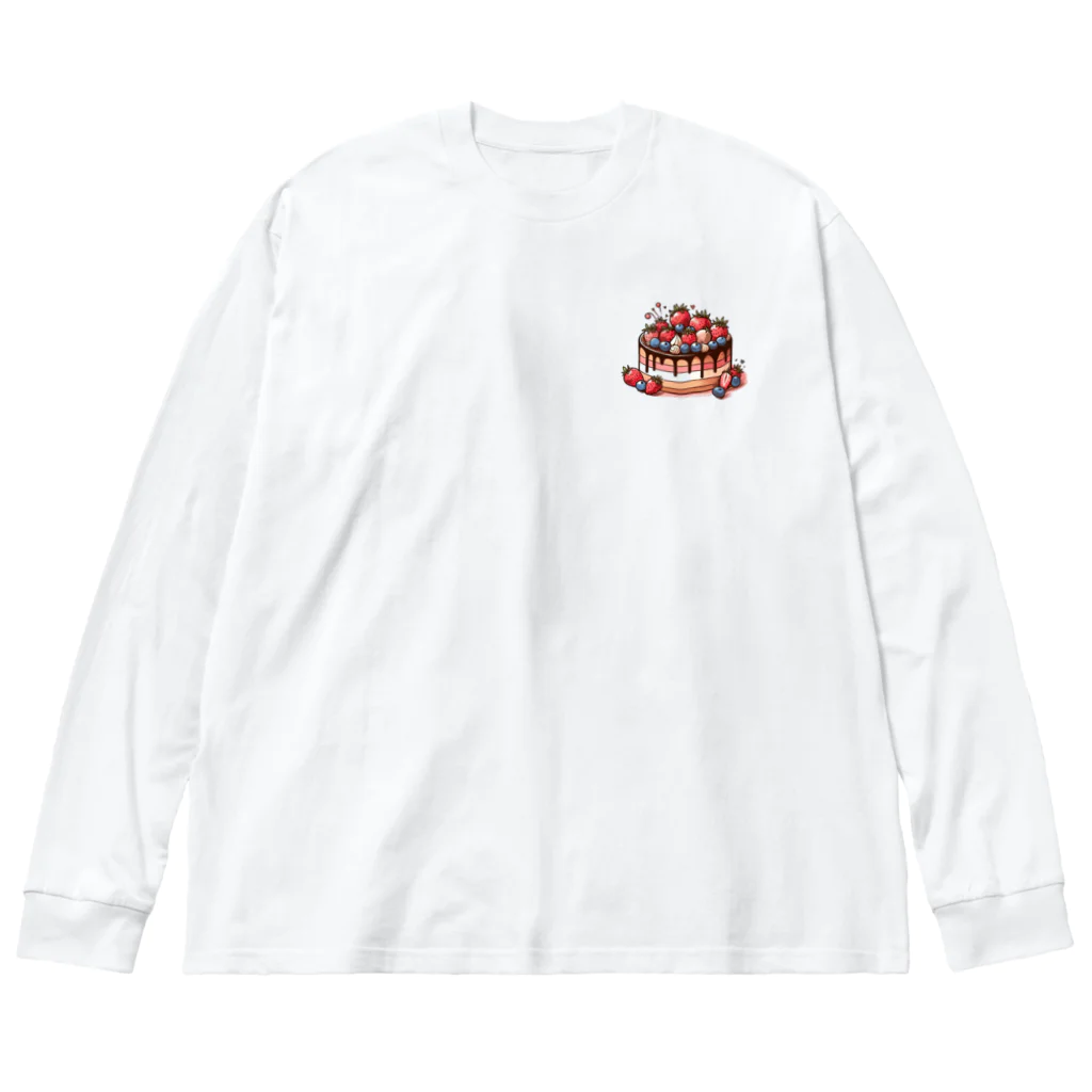 sweeshiiの可愛らしいケーキ ビッグシルエットロングスリーブTシャツ