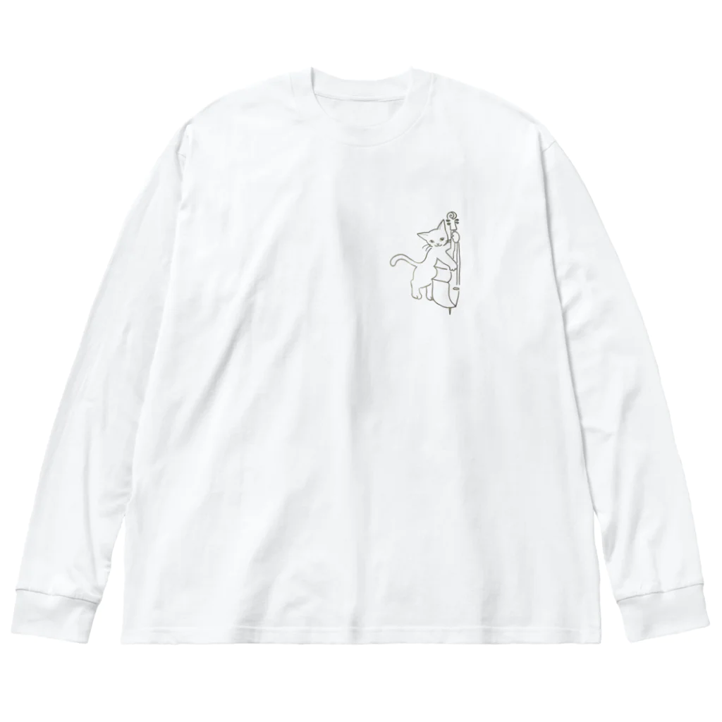 とげとげはっぱのベース弾くネコ 2 Big Long Sleeve T-Shirt