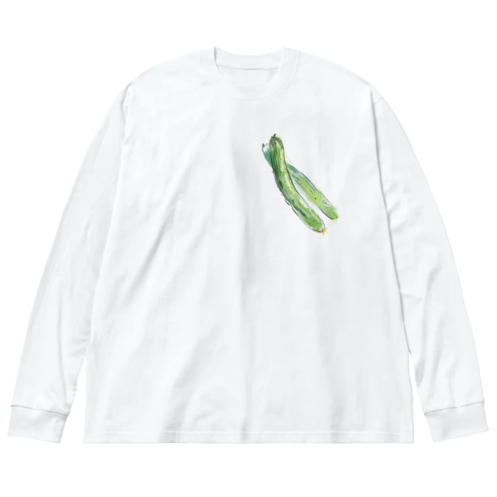 akane_art（茜音工房）のベジタブルT（キュウリ） Big Long Sleeve T-Shirt