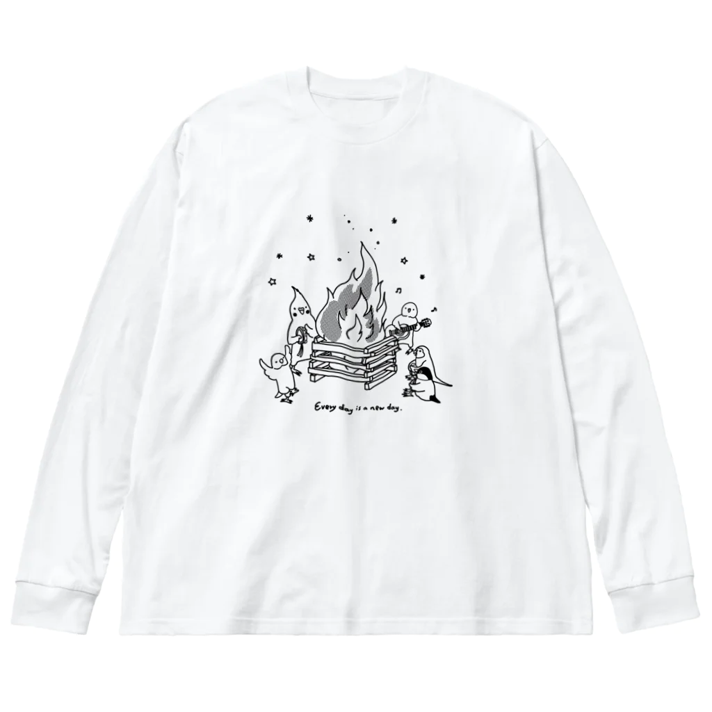 オグチヨーコのインコさんとキャンプファイヤー Big Long Sleeve T-Shirt