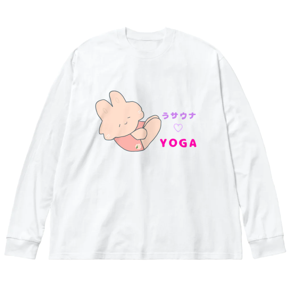 にゃんこ日替り湯のうサウナ♡yoga🧘‍♀️ ビッグシルエットロングスリーブTシャツ