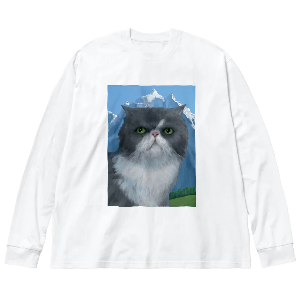 ホテルニューにしおのアルプスの猫とんぺいた Big Long Sleeve T-Shirt