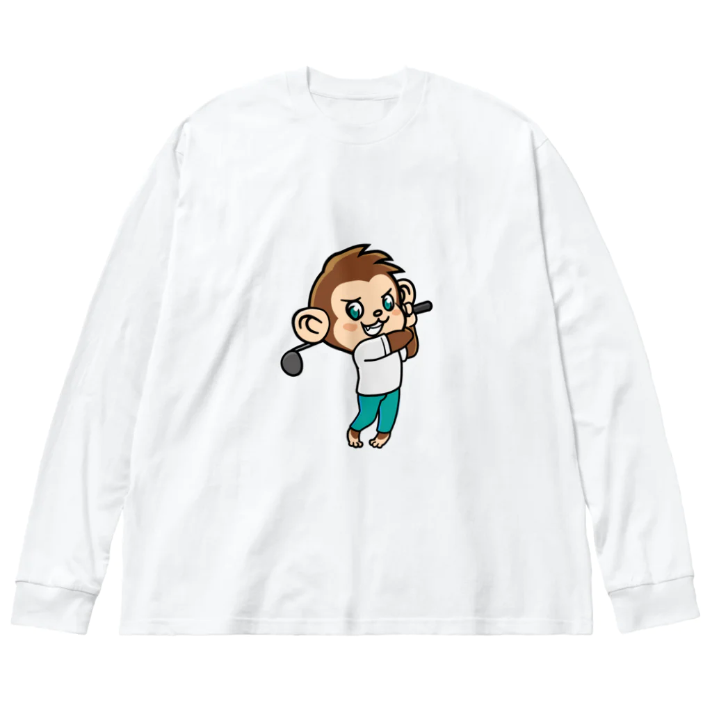 300YのMonkey golfer のもんごる君 ビッグシルエットロングスリーブTシャツ