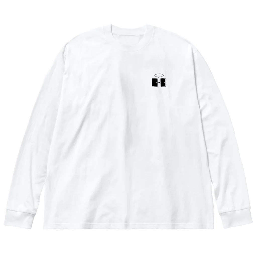 謎はないけど謎解き好きのお店のオープンザドア（黒イラスト小） Big Long Sleeve T-Shirt