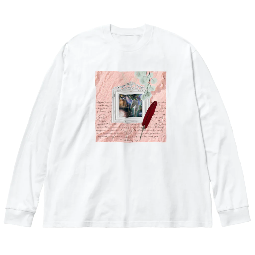 OWAYON ∞ （オワヨン　インフィニティ）の【引退馬支援企画】TUKGA KIREI DESUNE ウォールTYPE Big Long Sleeve T-Shirt