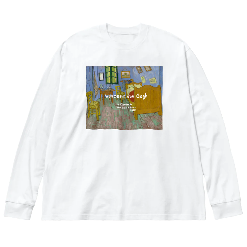 pinaのグッズの絵画にまざるオカメチャン:ゴッホ ビッグシルエットロングスリーブTシャツ