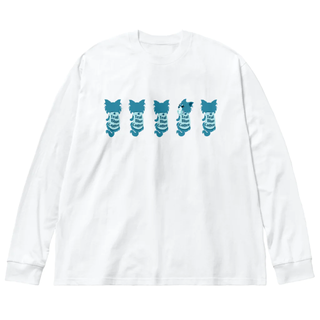 Teal Blue Coffeeのなに？ 並んだVer. ビッグシルエットロングスリーブTシャツ