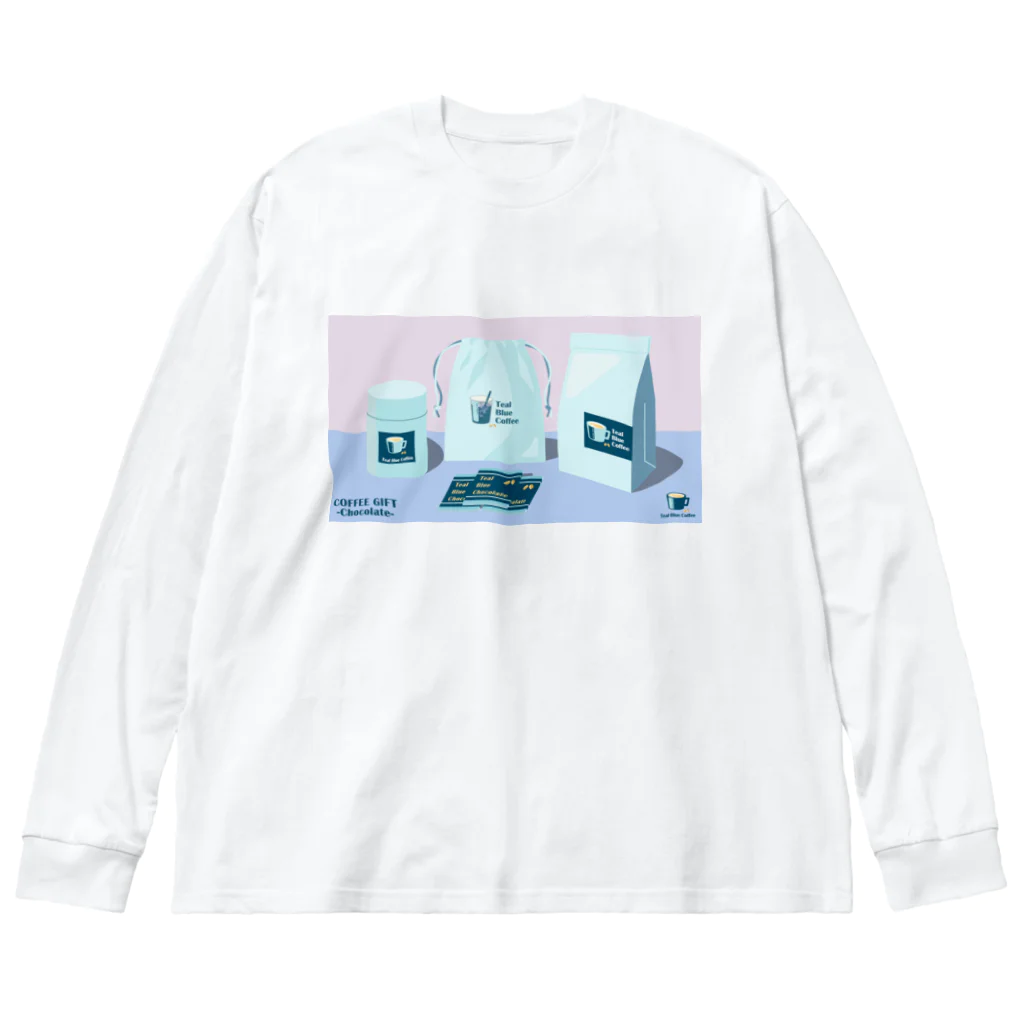 Teal Blue CoffeeのCOFFEE GIFT -Chocolate- PURPLE Ver. ビッグシルエットロングスリーブTシャツ