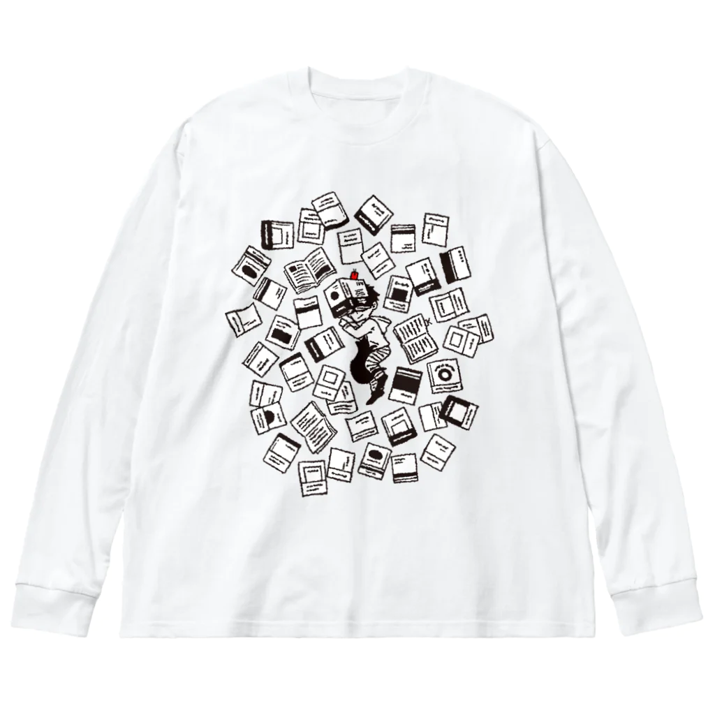 123izmの眠り読書 ビッグシルエットロングスリーブTシャツ