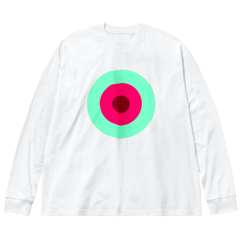 CORONET70のサークルa・ペパーミント・ショッキングピンク・ チョコ Big Long Sleeve T-Shirt