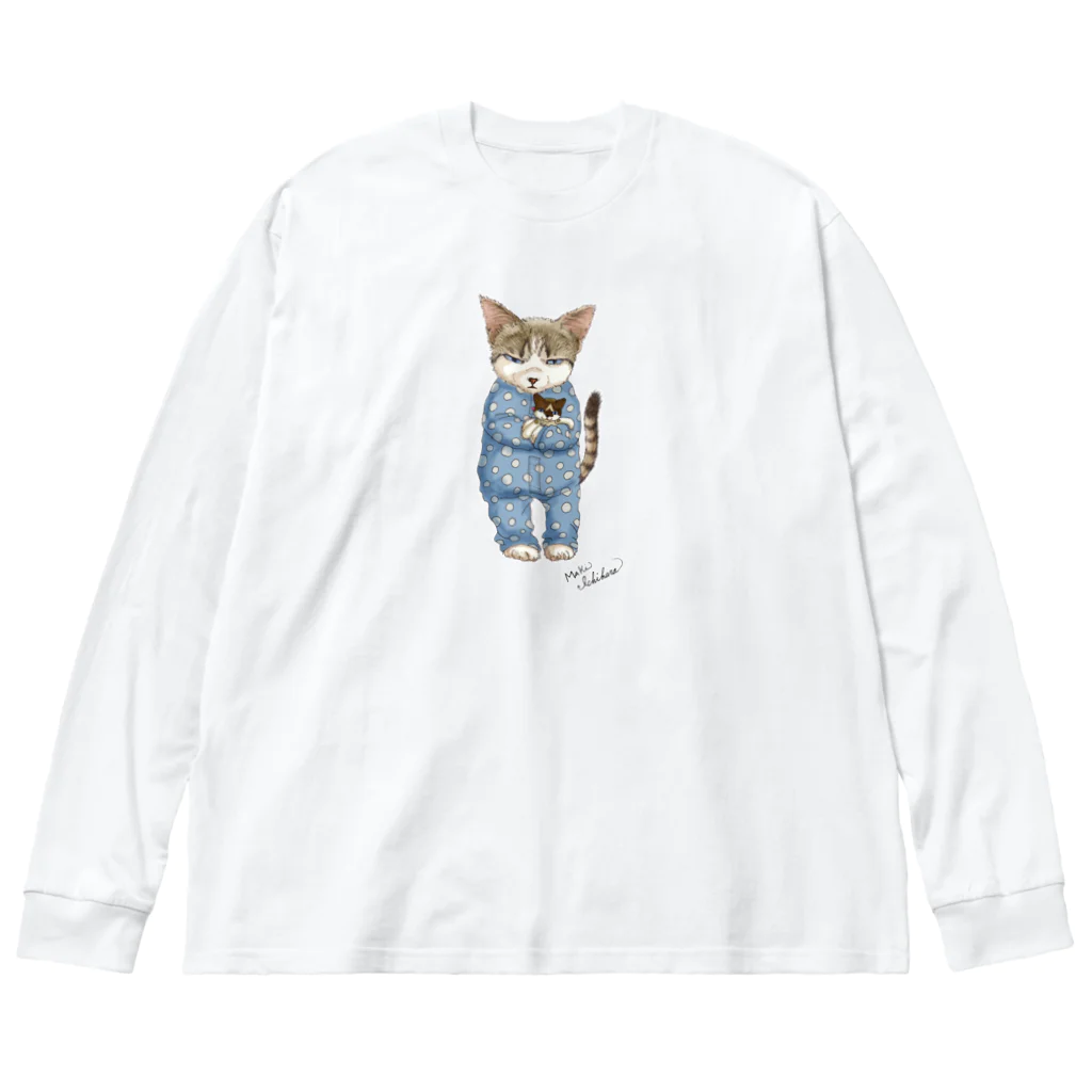 もけけ工房 SUZURI店のカブとぬいぐるみ ビッグシルエットロングスリーブTシャツ