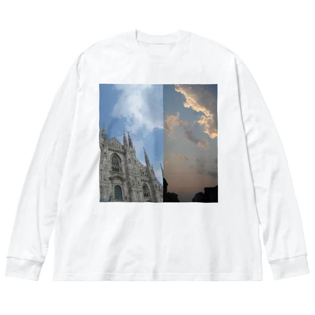 en dedans　～心に秘めて～の空雲 ビッグシルエットロングスリーブTシャツ