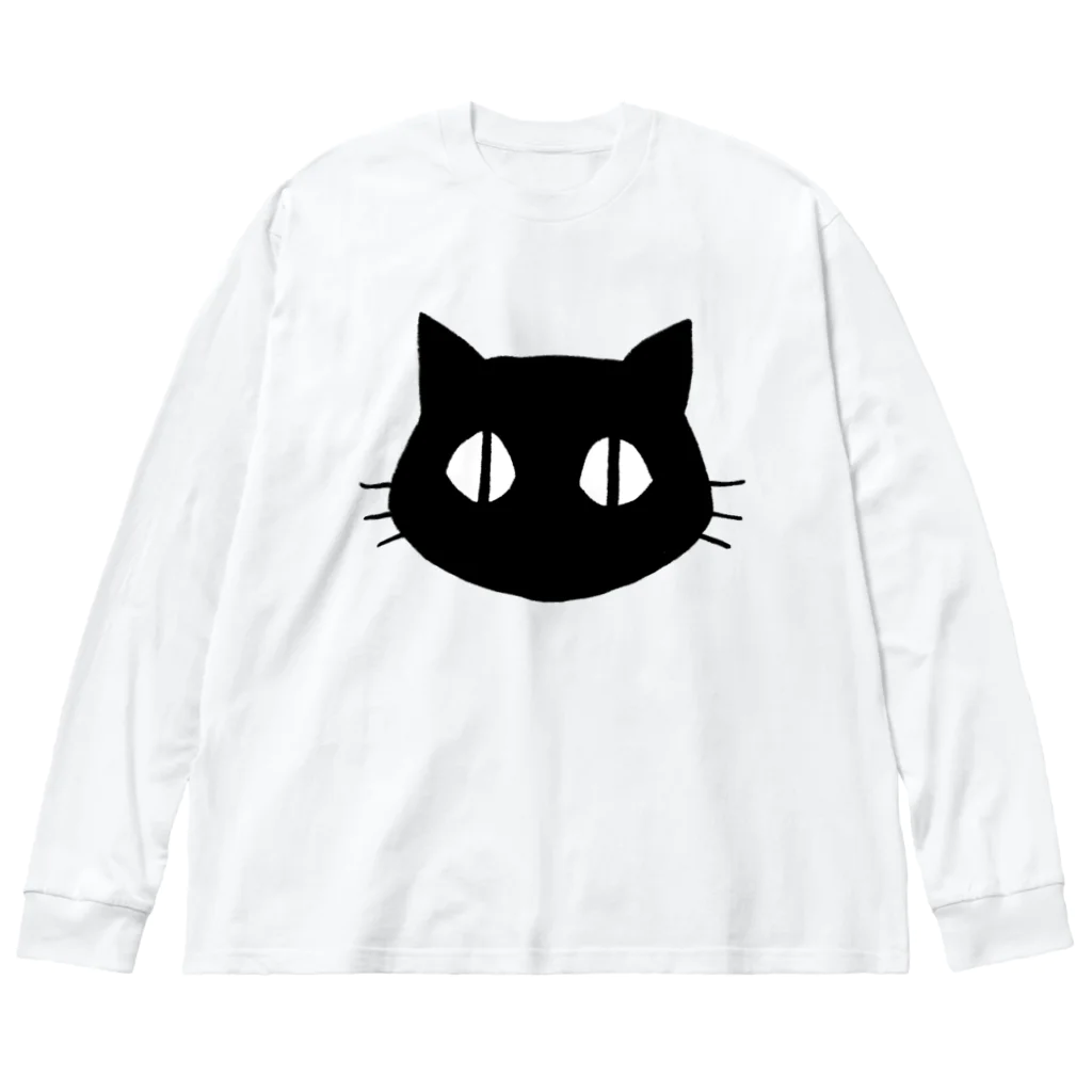 まろ屋のくつ下をはいたネコ（ピンク） ビッグシルエットロングスリーブTシャツ