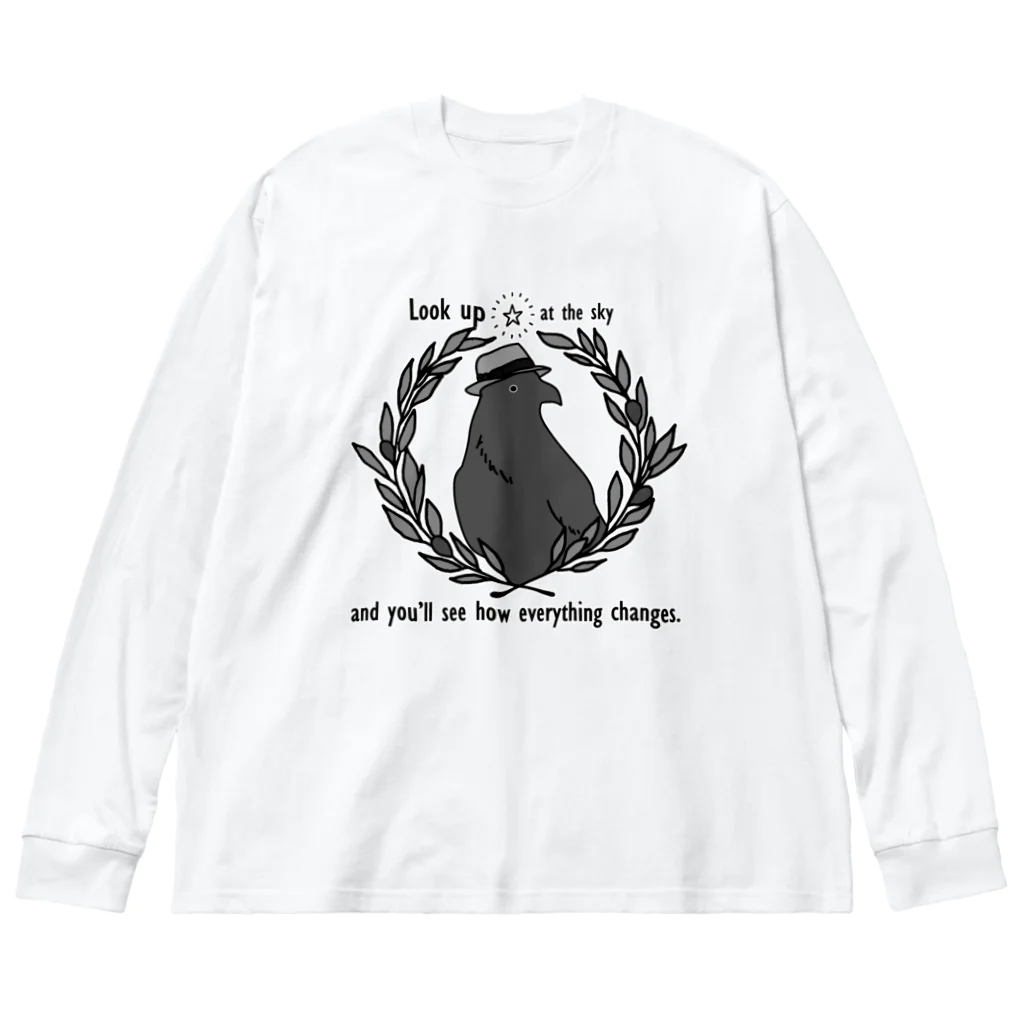 シロクマ商店のおしゃからす Big Long Sleeve T-Shirt