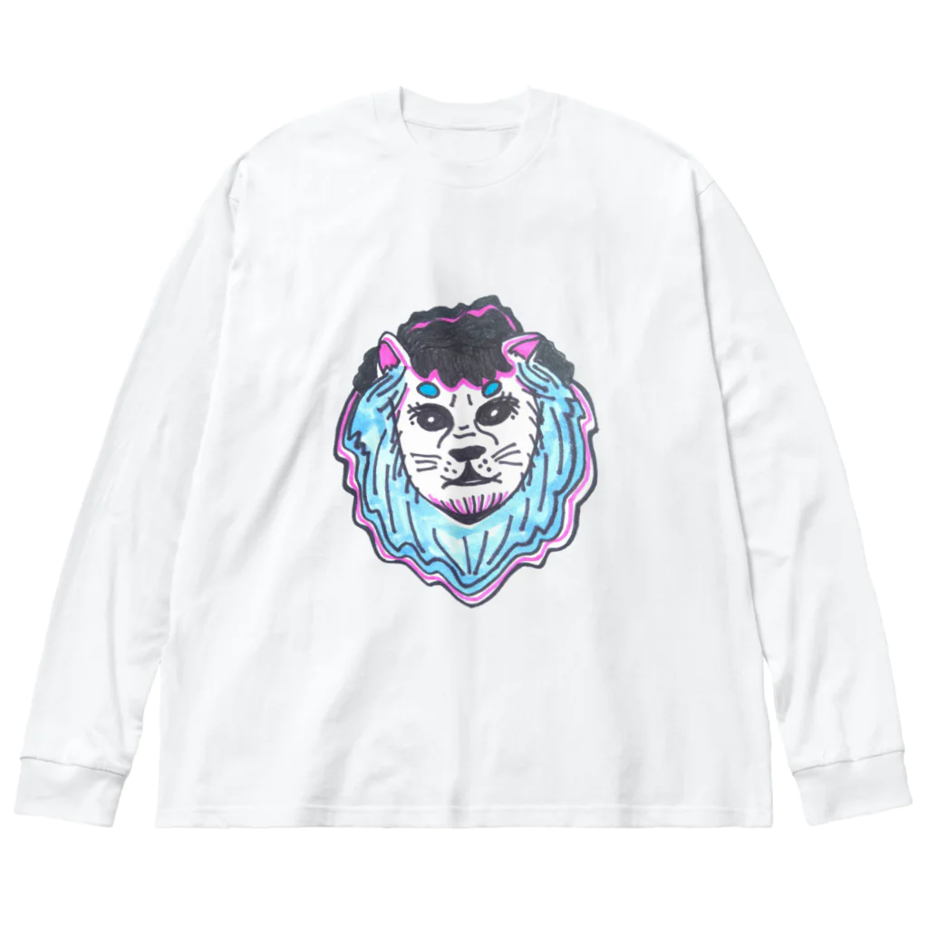 Heart PeaのLion Blue ライオンブルー ビッグシルエットロングスリーブTシャツ