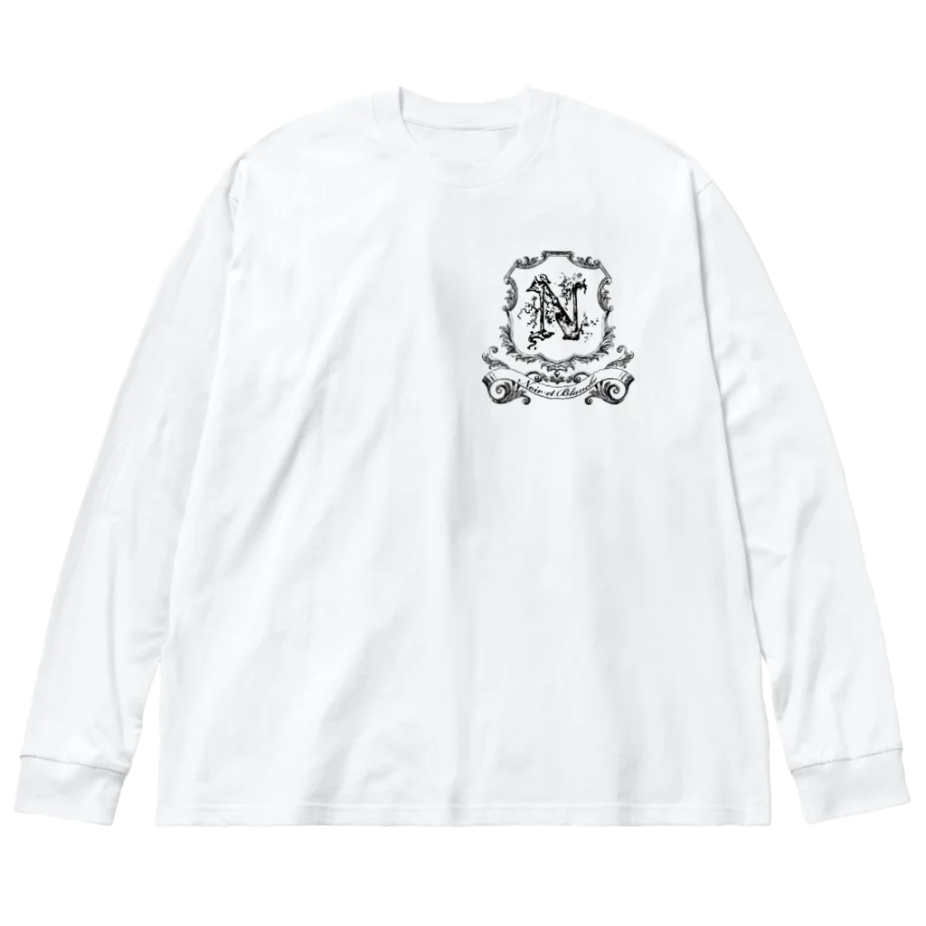 noir et blancheのnoir et blanche ブランドロゴ ビッグシルエットロングスリーブTシャツ