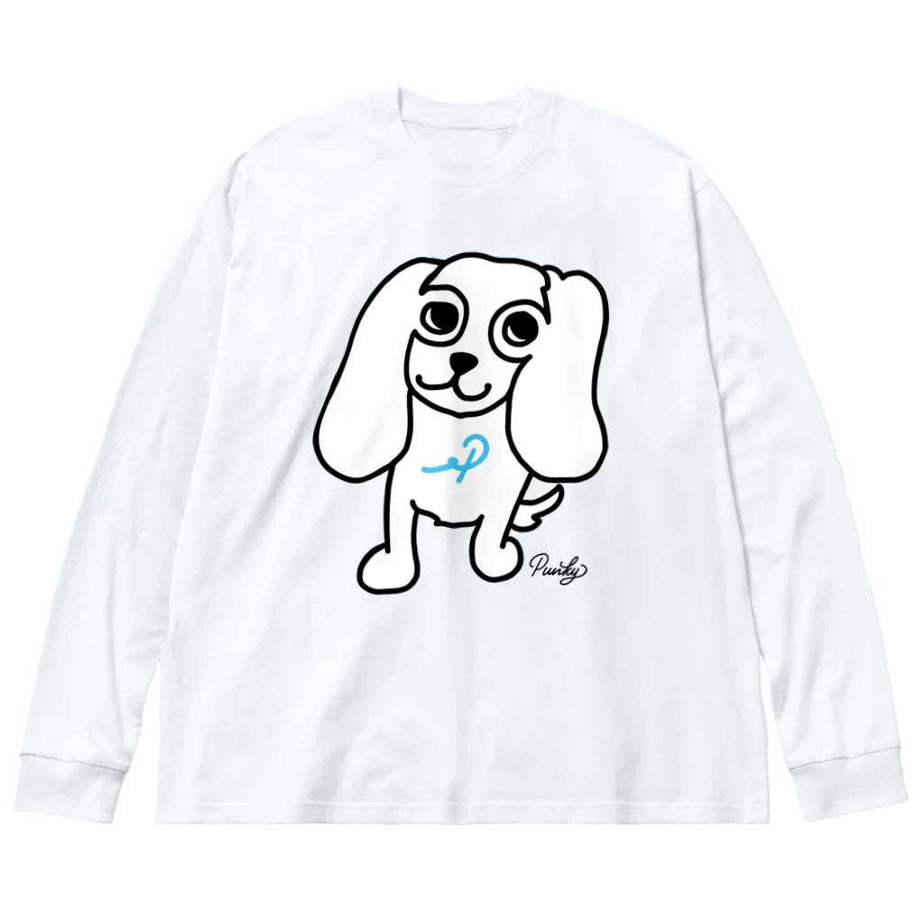 パンキーくんのパンキーくん　モノライン　ブルーP ビッグシルエットロングスリーブTシャツ