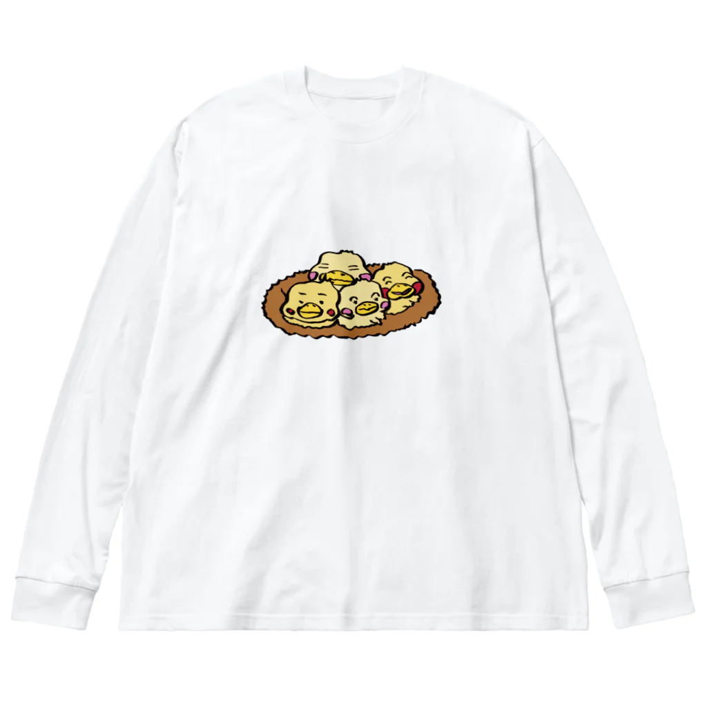 ごはんくんと仲間たちのひよこひよこひよこ ビッグシルエットロングスリーブTシャツ