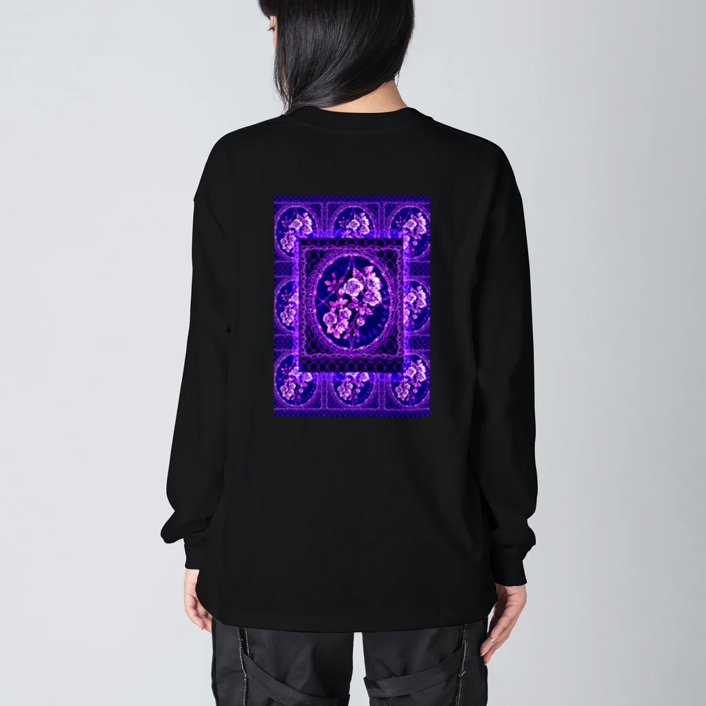 ✨🌈✨ユラクラカン🇯🇵 ✨🌈✨の🌹パープルローズの肖像🌹 Big Long Sleeve T-Shirt