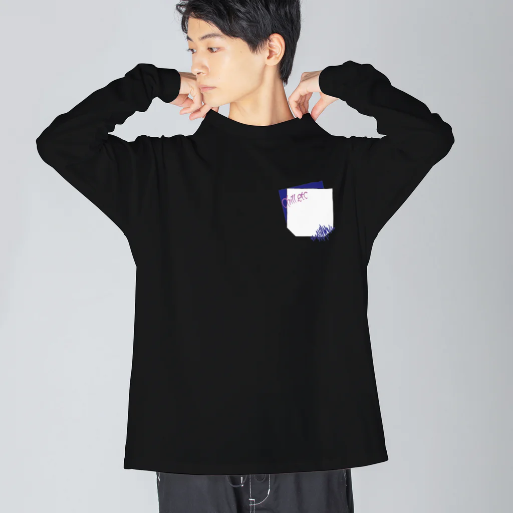 CHILL etc.の偽物ポケット★爽やか色 Big Long Sleeve T-Shirt