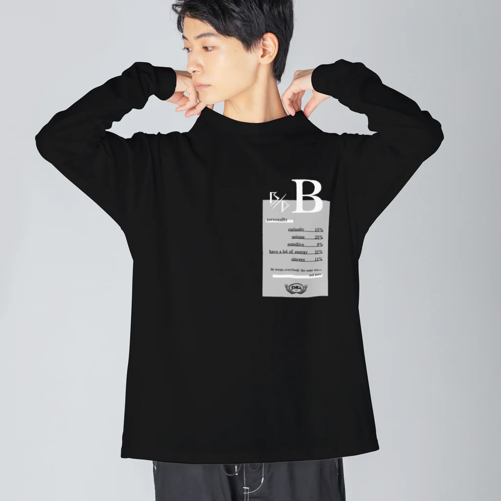 CHILL etc.のB型★モノクロ Big Long Sleeve T-Shirt