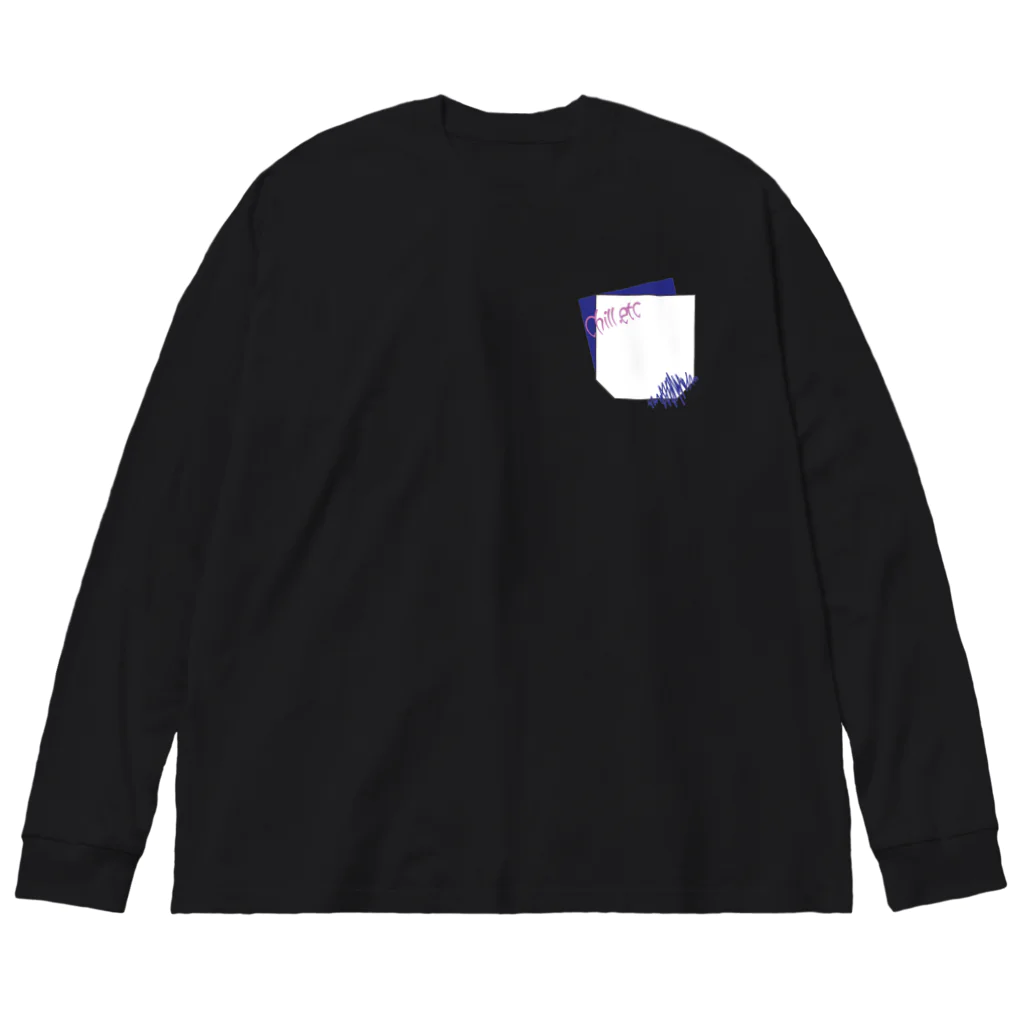 CHILL etc.の偽物ポケット★爽やか色 Big Long Sleeve T-Shirt