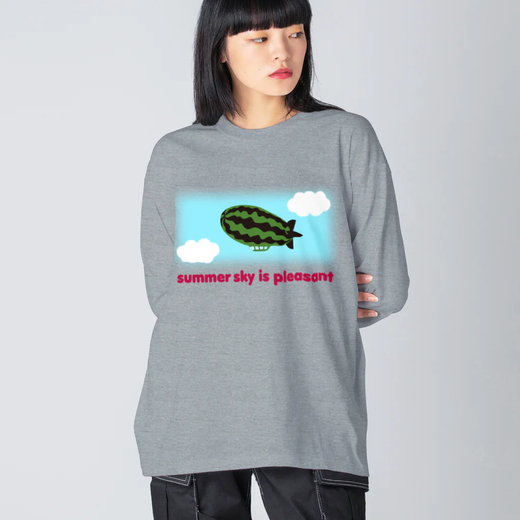 キッズモード某のスイカ飛行船 Big Long Sleeve T-Shirt