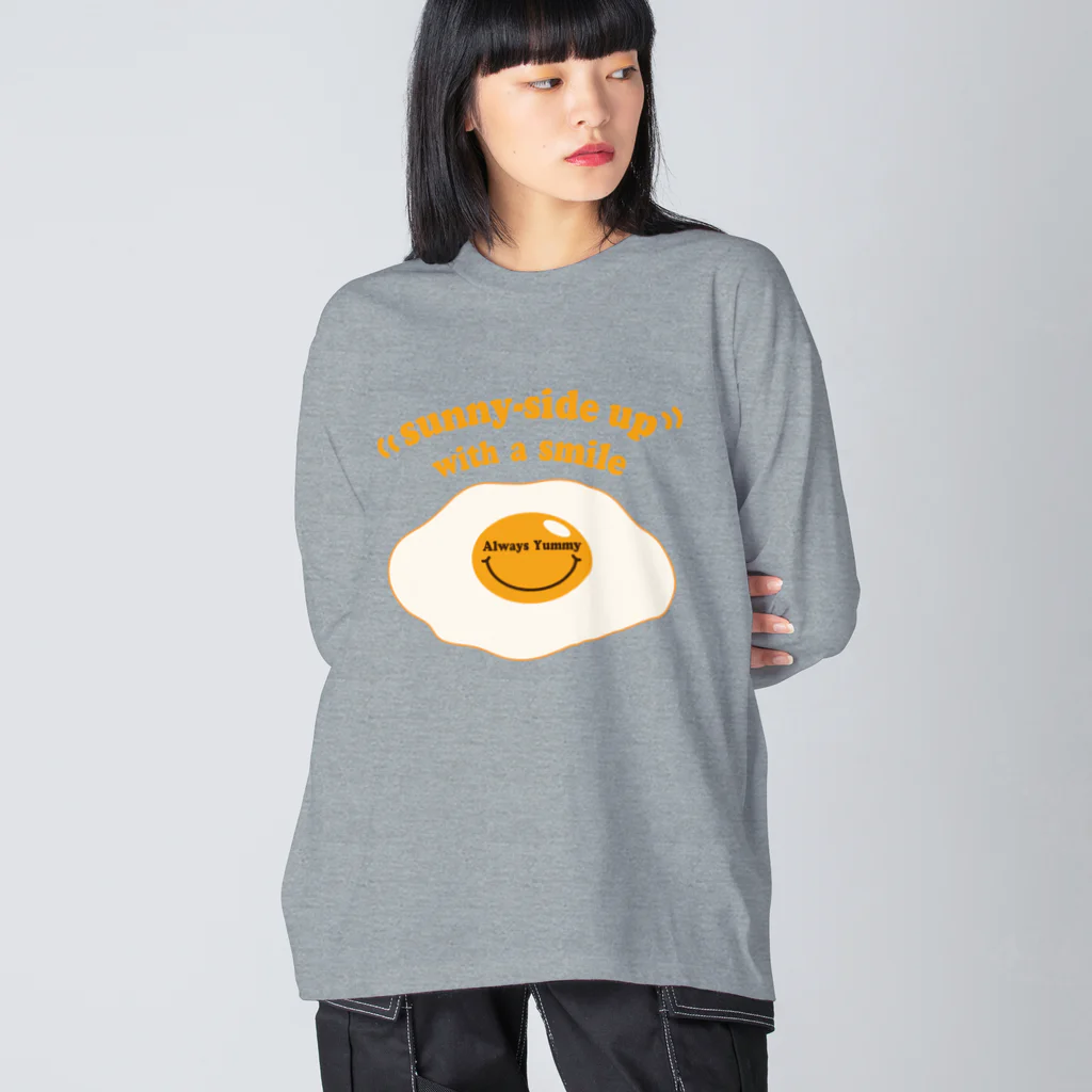 キッズモード某のめだま焼きスマイル ビッグシルエットロングスリーブTシャツ