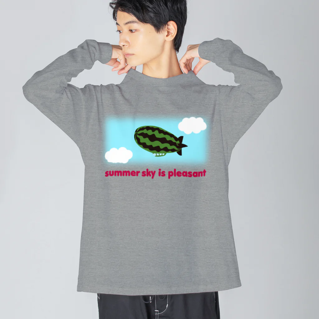 キッズモード某のスイカ飛行船 Big Long Sleeve T-Shirt