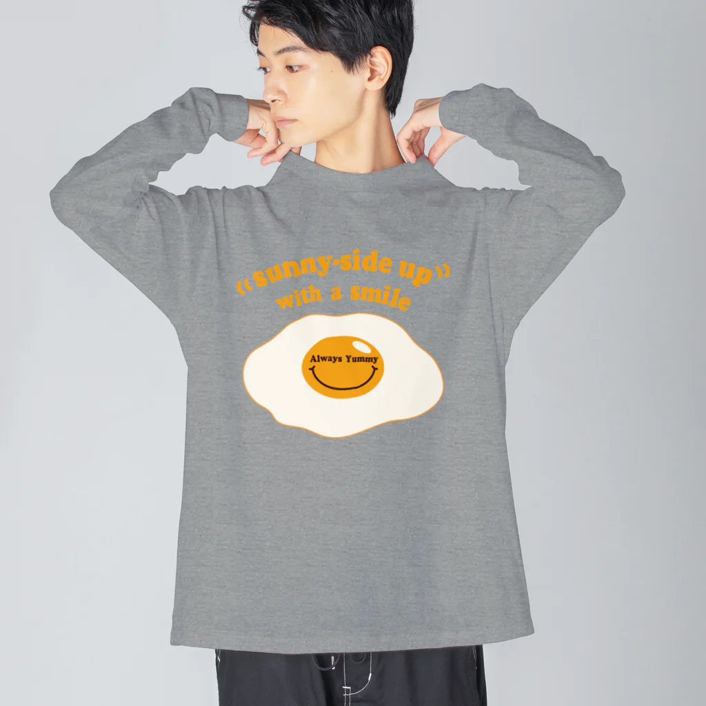 キッズモード某のめだま焼きスマイル ビッグシルエットロングスリーブTシャツ