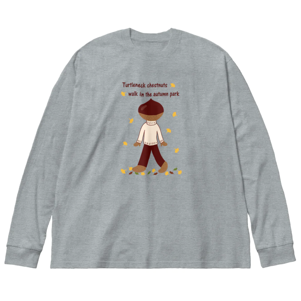キッズモード某のとっくりくんの秋散歩 루즈핏 롱 슬리브 티셔츠